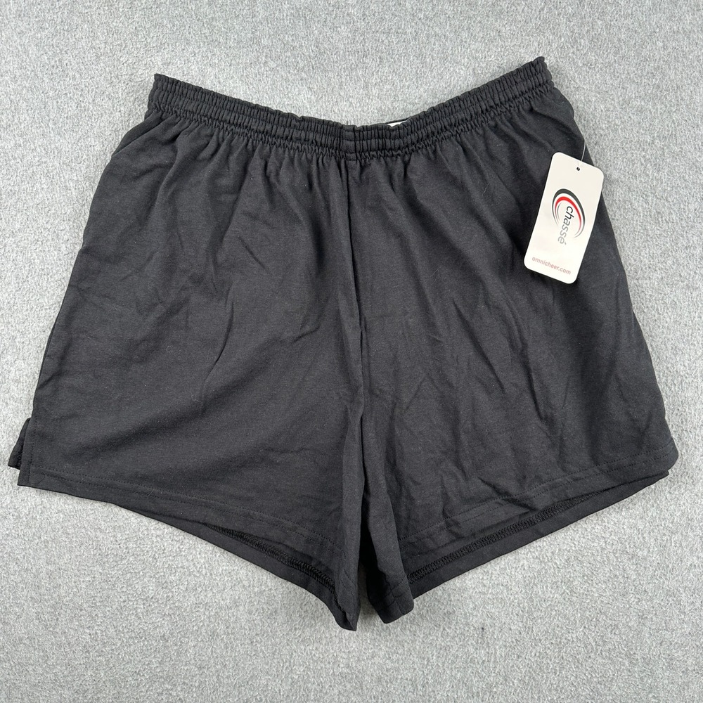 Chasse Practice Knit Short Women 2XL Black‎ 61SH Cheer Athletic Gym Shorts